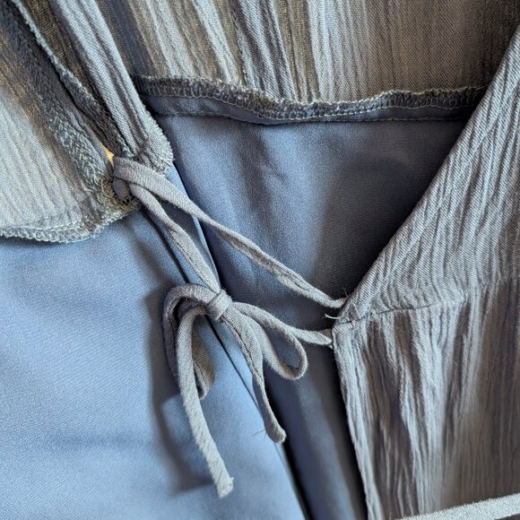 NWT Lulu's Heart of Marigold Denim Blue Wrap Maxi Dress Crepe Size Medium - Picture 13 of 16